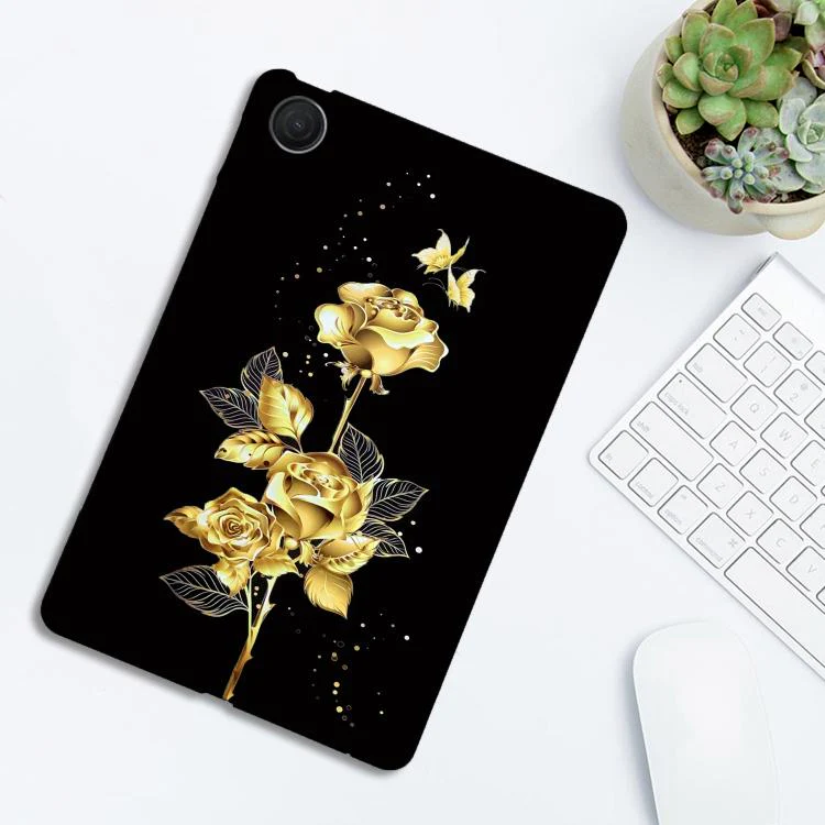 For Redmi Pad 2 9.7 inch Color Painting Pattern Smart Tablet TPU Case(Golden Rose) - Image 3