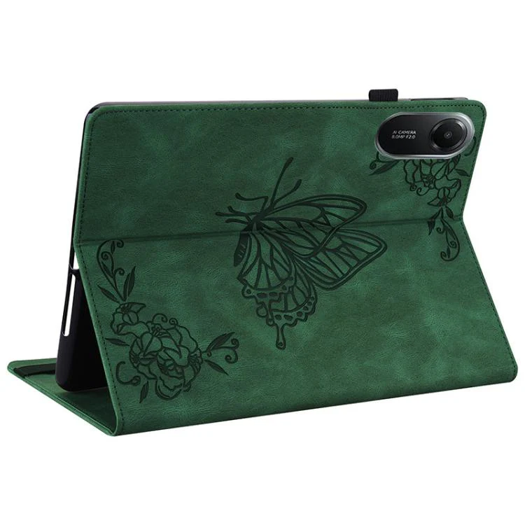For Redmi Pad 2 / Redmi Pad SE 11 2025 Butterfly Flower Embossed Leather Tablet Case(Green) - Image 6