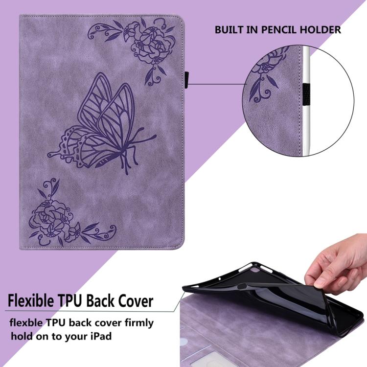 For Redmi Pad 2 / Redmi Pad SE 11 2025 Butterfly Flower Embossed Leather Tablet Case(Purple) - Image 7