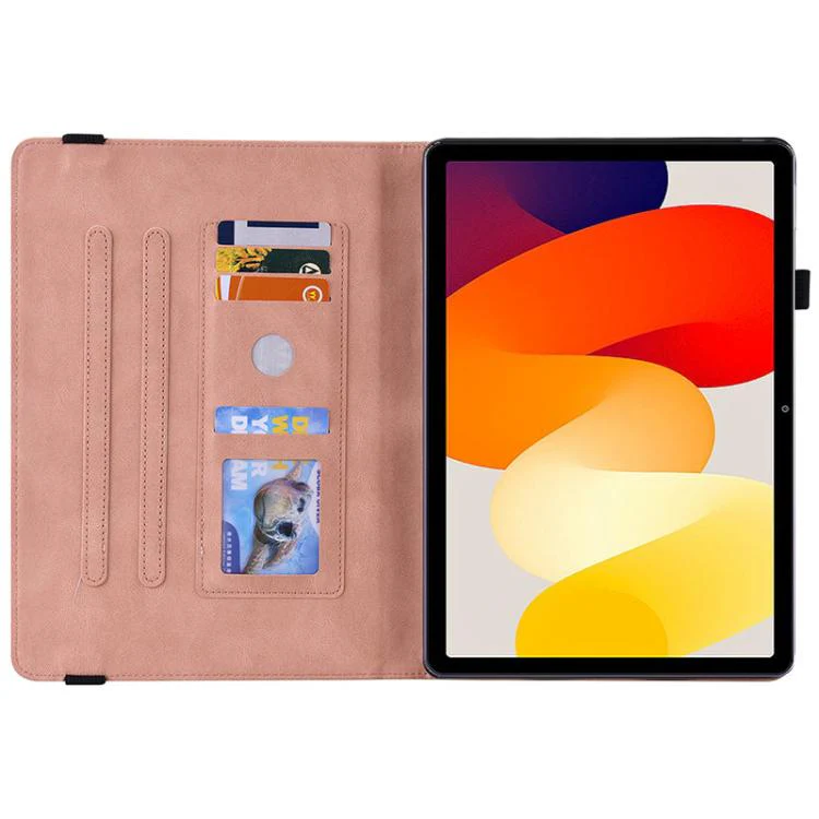 For Redmi Pad 2 / Redmi Pad SE 11 2025 Butterfly Flower Embossed Leather Tablet Case(Rose Gold) - Image 4