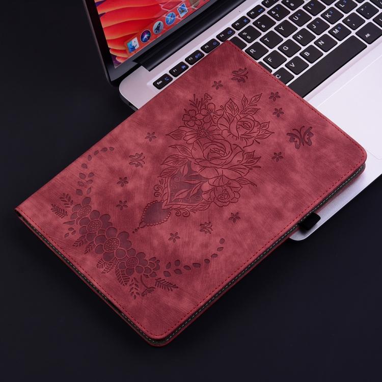 For Redmi Pad 2 / Redmi Pad SE 11 2025 Butterfly Rose Embossed Leather Tablet Case(Red) - Image 2