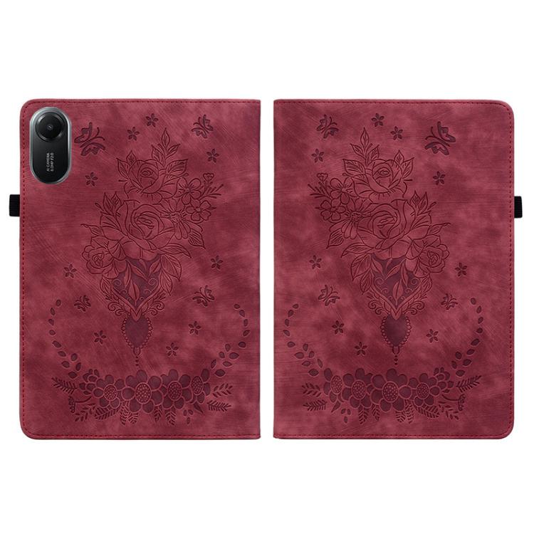 For Redmi Pad 2 / Redmi Pad SE 11 2025 Butterfly Rose Embossed Leather Tablet Case(Red) - Image 3