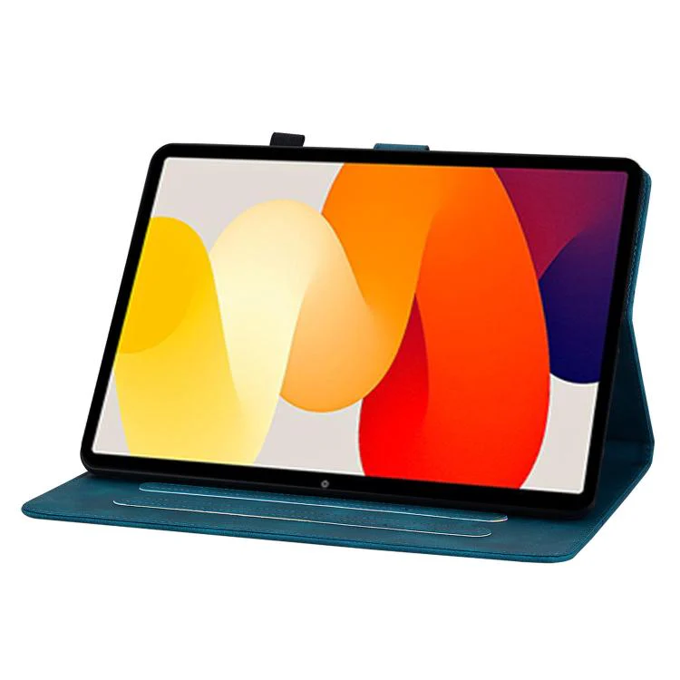 For Redmi Pad 2 / Redmi Pad SE 11 2025 Lily Embossed Leather Tablet Case(Dark Blue) - Image 5