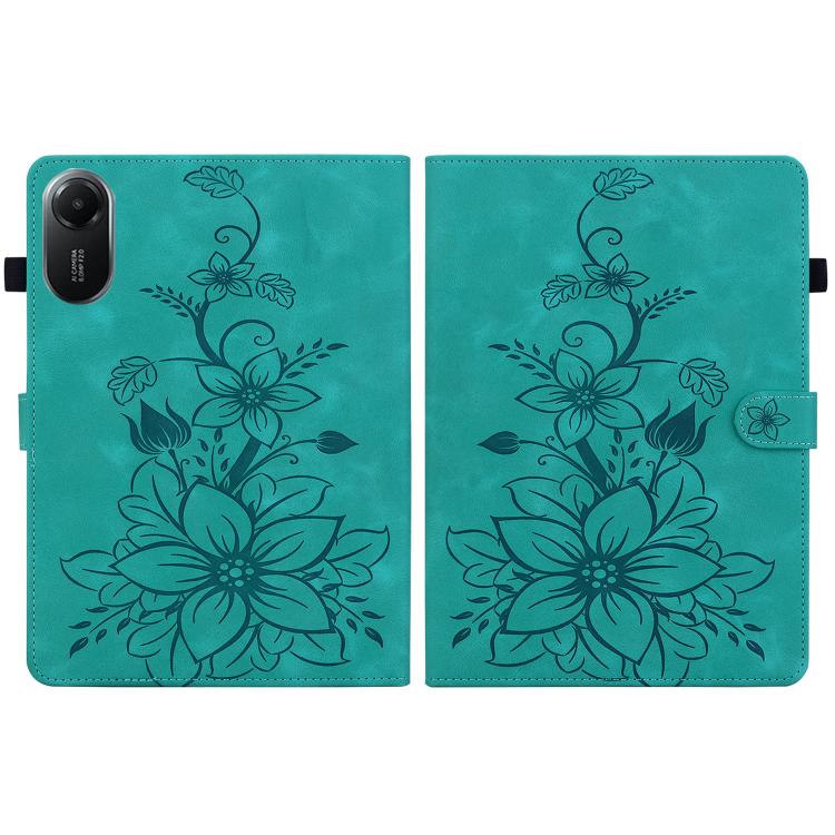 For Redmi Pad 2 / Redmi Pad SE 11 2025 Lily Embossed Leather Tablet Case(Green) - Image 3