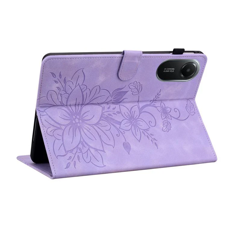 For Redmi Pad 2 / Redmi Pad SE 11 2025 Lily Embossed Leather Tablet Case(Purple) - Image 6