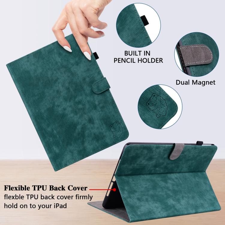 For Redmi Pad 2 / Redmi Pad SE 11 2025 Tiger Pattern Flip Leather Tablet Case(Dark Green) - Image 6