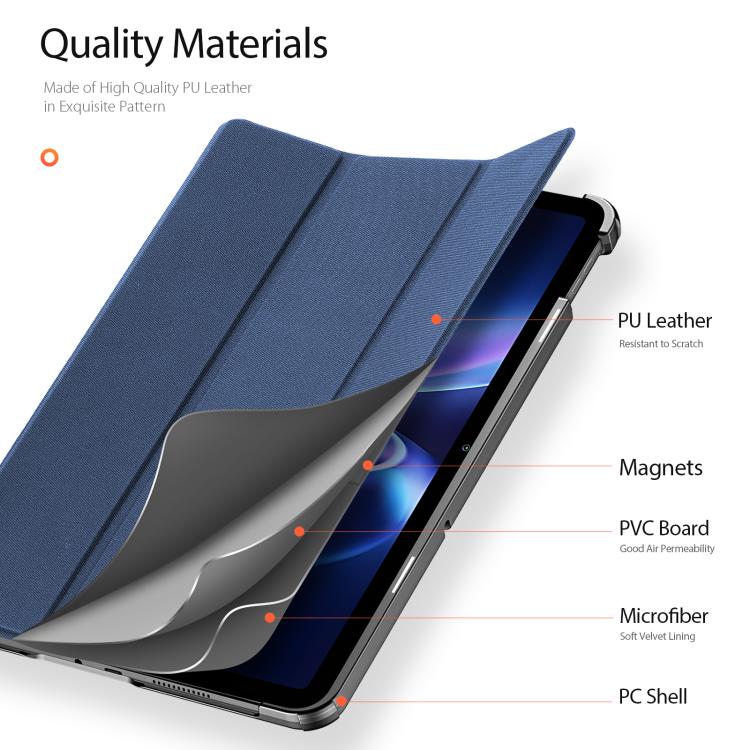 For Redmi Pad 2 SE 9.7 inch 2026 DUX DUCIS Domo Series Magnetic Flip Leather Tablet Case(Blue) - Image 6