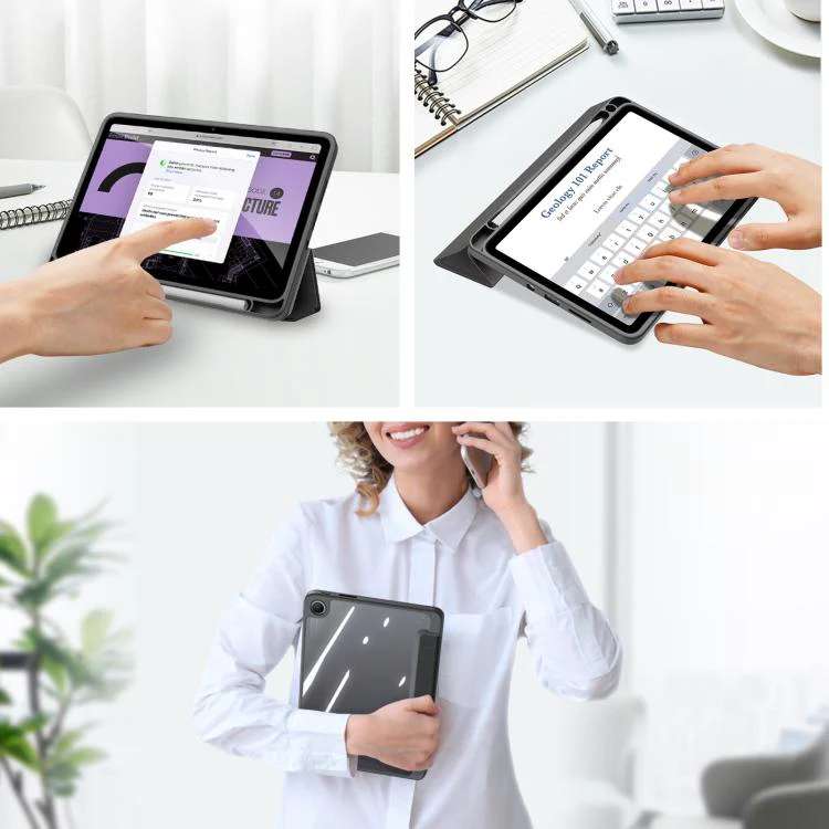 For Redmi Pad 2 SE 9.7 inch 2026 DUX DUCIS TOBY Series Antiskid Leather Tablet Case with Sleep / Wake-up Function(Black) - Image 7