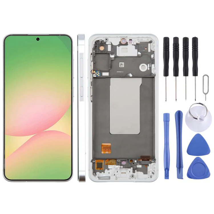 For Samsung Galaxy A56 SM-A566B 6.67 inch OLED LCD Screen Digitizer Full Assembly with Frame (White)