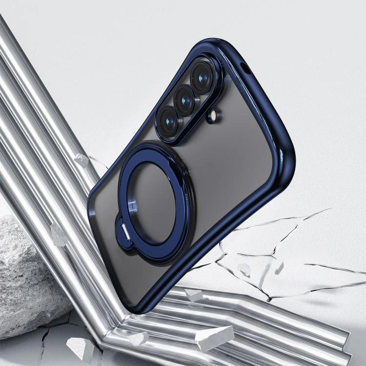 For Samsung Galaxy S26 5G 360 Degree Rotation Holder Magnetic Electroplated Phone Case(Dark Blue) - Image 3