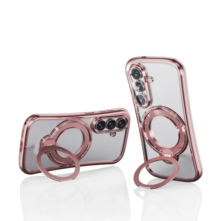 For Samsung Galaxy S26+ 5G 360 Degree Rotation Holder Magnetic Electroplated Phone Case(Pink) - Image 6