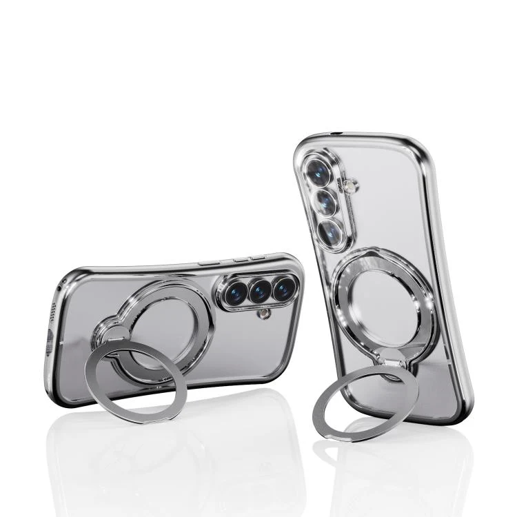 For Samsung Galaxy S26 5G 360 Degree Rotation Holder Magnetic Electroplated Phone Case(Silver) - Image 6