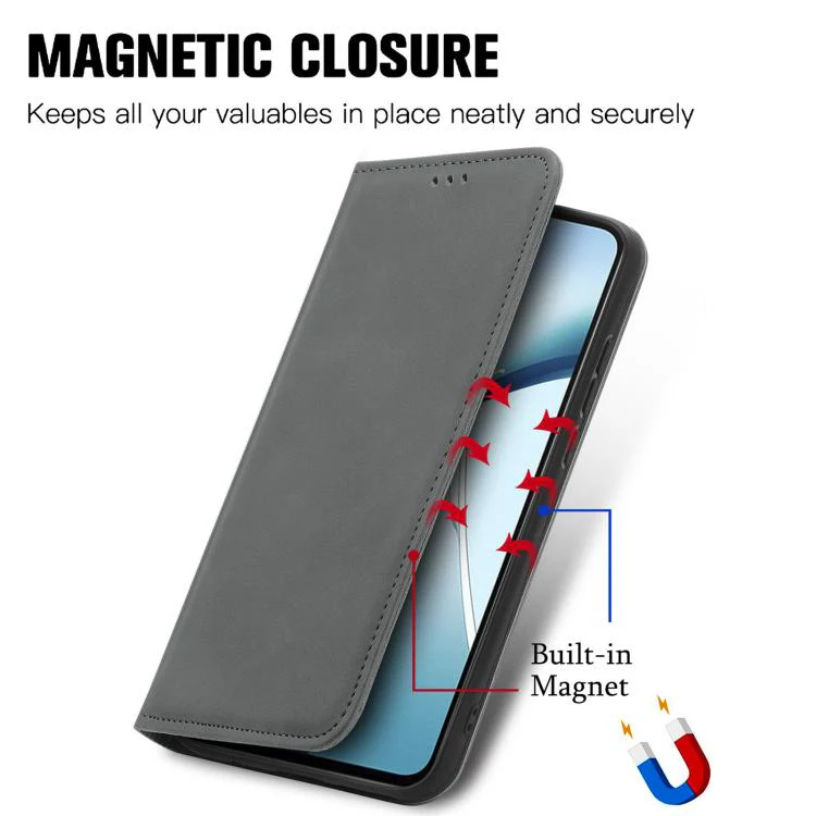 For Galaxy S26 Ultra 5G Retro Skin Feel Magnetic Leather Phone Case(Gray) - Image 5