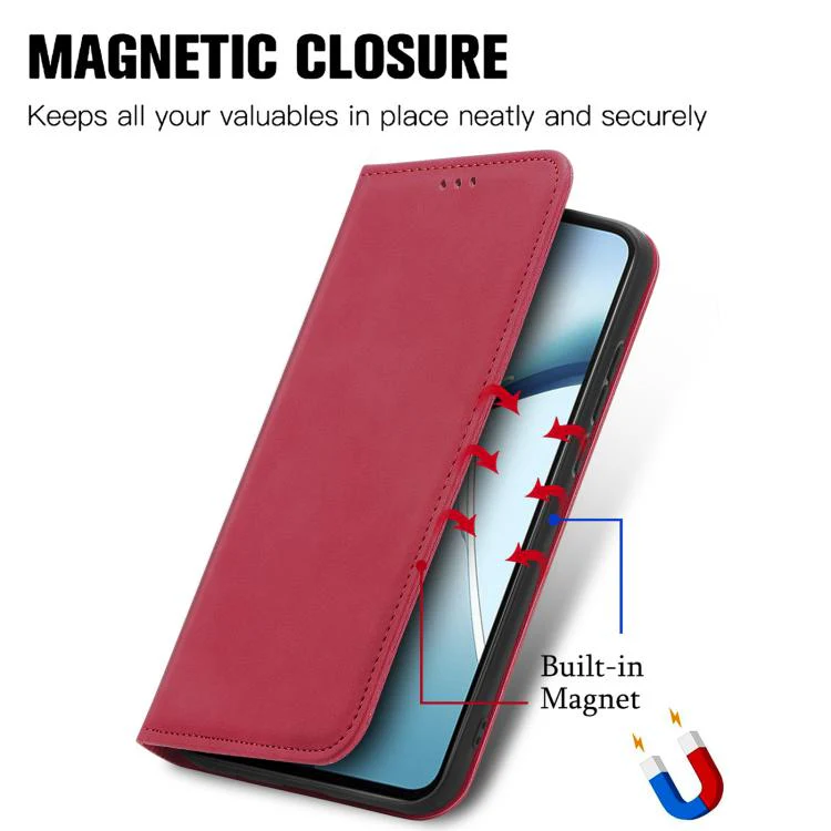 For Galaxy S26 Ultra 5G Retro Skin Feel Magnetic Leather Phone Case(Red) - Image 5