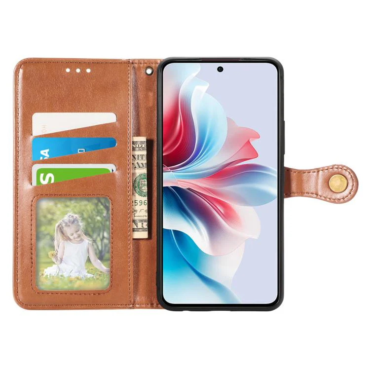 For Galaxy S26 Ultra 5G Retro Solid Color Buckle Leather Phone Case(Brown) - Image 3