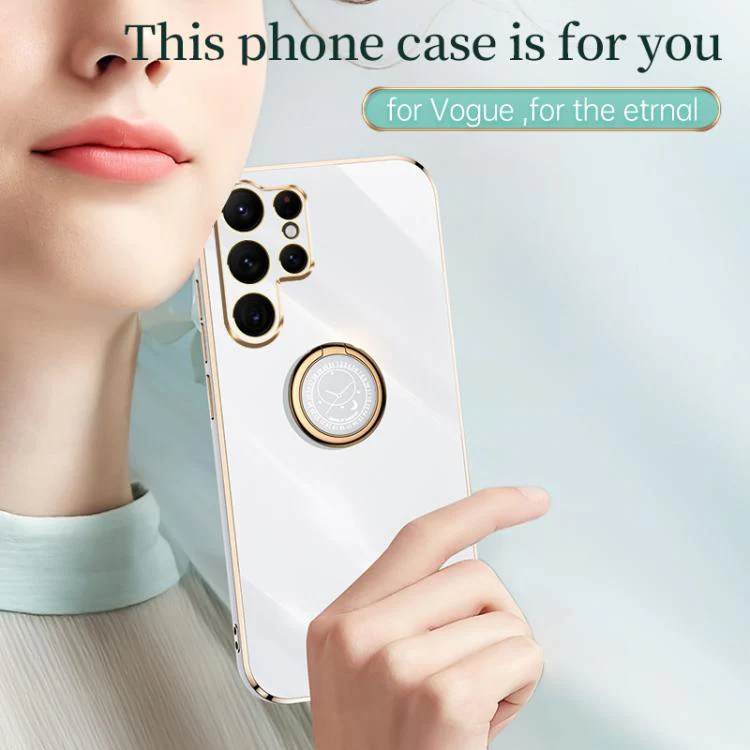 For Samsung Galaxy S26 Ultra 5G XINLI Straight Edge 6D Electroplate TPU Phone Case with Ring Holder(Black) - Image 3