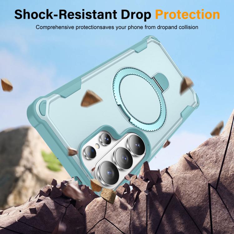 For Samsung Galaxy S26 Ultra 5G Yingcai Gears MagSafe Holder Shockproof Phone Case(Blue) - Image 2