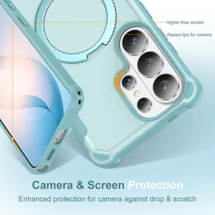 For Samsung Galaxy S26 Ultra 5G Yingcai Gears MagSafe Holder Shockproof Phone Case(Blue) - Image 3