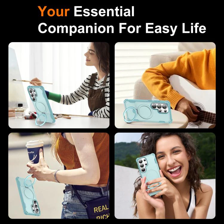 For Samsung Galaxy S26 Ultra 5G Yingcai Gears MagSafe Holder Shockproof Phone Case(Blue) - Image 6
