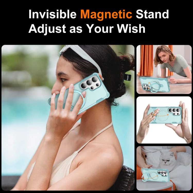 For Samsung Galaxy S26 Ultra 5G Yingcai Gears MagSafe Holder Shockproof Phone Case(Blue) - Image 7