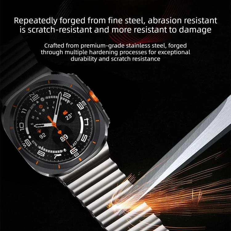 For Samsung Galaxy Watch Ultra 2025 / Ultra 47mm Ocean Wave Texture Magnetic Clasp Stainless Steel Watch Band(Grey) - Image 3