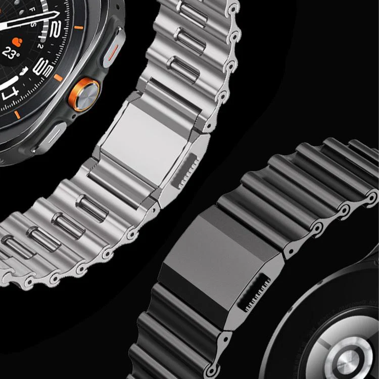 For Samsung Galaxy Watch Ultra 2025 / Ultra 47mm Ocean Wave Texture Magnetic Clasp Stainless Steel Watch Band(Grey) - Image 7