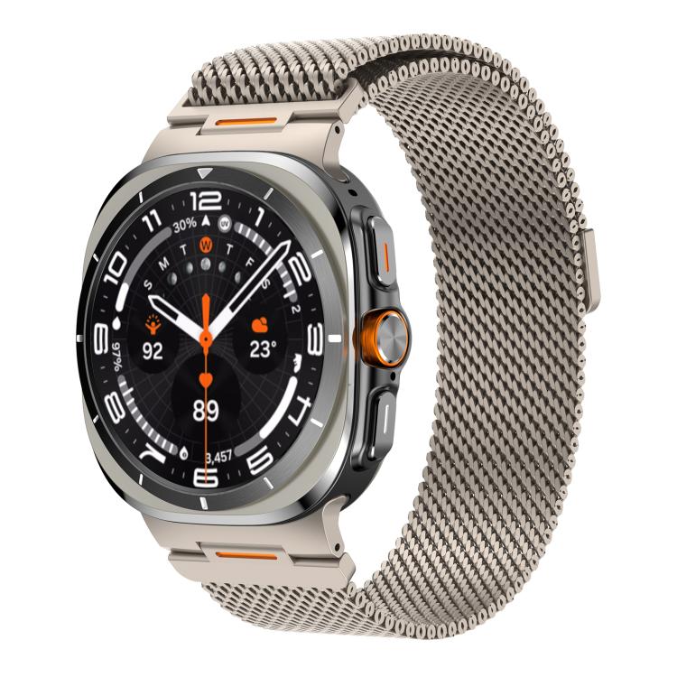 For Samsung Galaxy Watch Ultra 2025 / Ultra 47mm Vibrant Style Thick Mesh Milanese Magnetic Watch Band(Titanium)