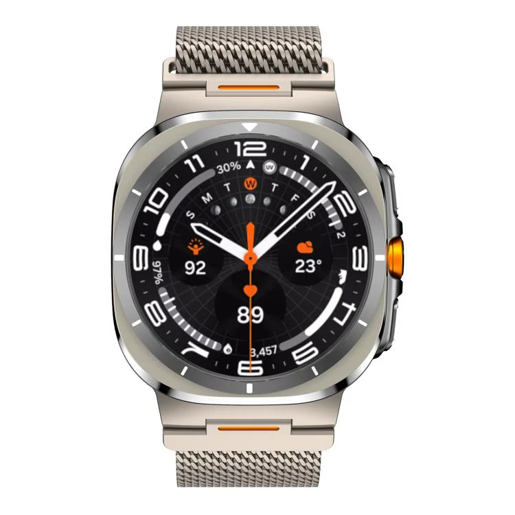 For Samsung Galaxy Watch Ultra 2025 / Ultra 47mm Vibrant Style Thick Mesh Milanese Magnetic Watch Band(Titanium) - Image 4