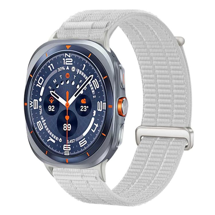 For Samsung Galaxy Watch Ultra 47mm / Ultra 2025 Double-Link Cloud-Feel Breathable Nylon Loop Metal Head Watch Band(Gray)