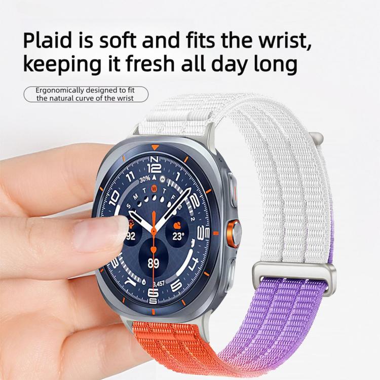 For Samsung Galaxy Watch Ultra 47mm / Ultra 2025 Double-Link Cloud-Feel Breathable Nylon Loop Metal Head Watch Band(Mist Gray) - Image 6
