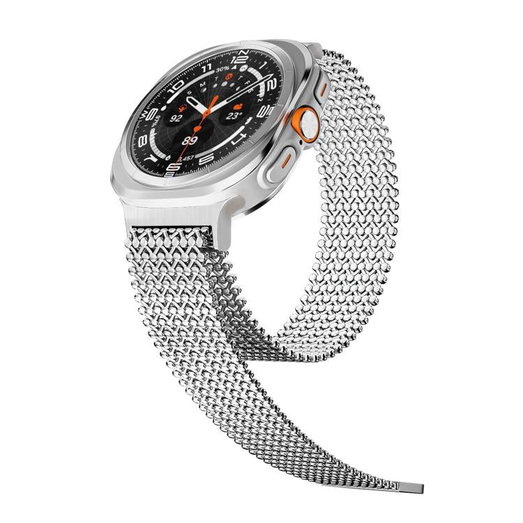For Samsung Galaxy Watch Ultra / Ultra 2025 Breathable Stainless Steel Magnetic Watch Band(Silver) - Image 2