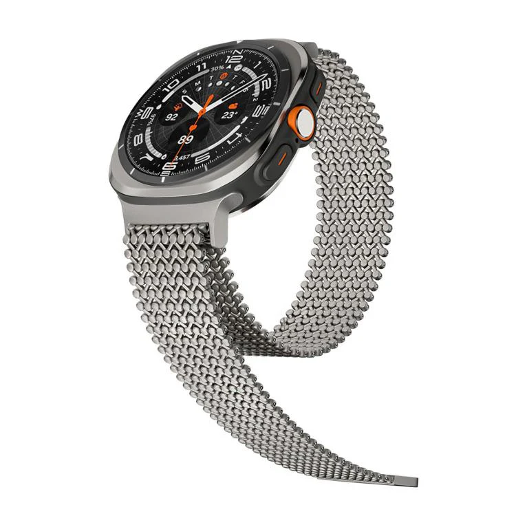 For Samsung Galaxy Watch Ultra / Ultra 2025 Breathable Stainless Steel Magnetic Watch Band(Titanium) - Image 2