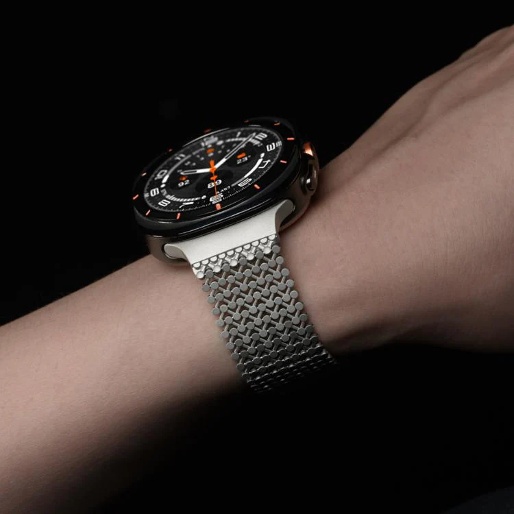 For Samsung Galaxy Watch Ultra / Ultra 2025 Breathable Stainless Steel Magnetic Watch Band(Titanium) - Image 7