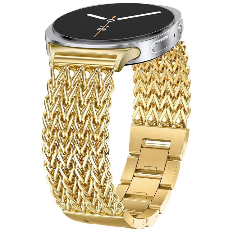 For Samsung Galaxy Watch Ultra / Ultra 2025 xDfind Herringbone Braided Stainless Steel Watch Band(Gold)