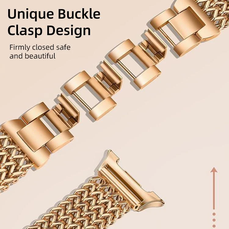 For Samsung Galaxy Watch Ultra / Ultra 2025 xDfind Herringbone Braided Stainless Steel Watch Band(Rose Gold) - Image 4