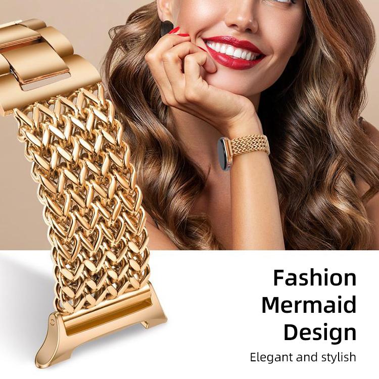For Samsung Galaxy Watch Ultra / Ultra 2025 xDfind Herringbone Braided Stainless Steel Watch Band(Rose Gold) - Image 5