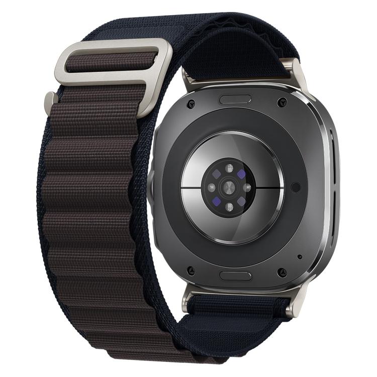 For Samsung Galaxy Watch8 / 8 Classic xDfind Silver Buckle Loop Nylon Watch Band(Midnight Blue)