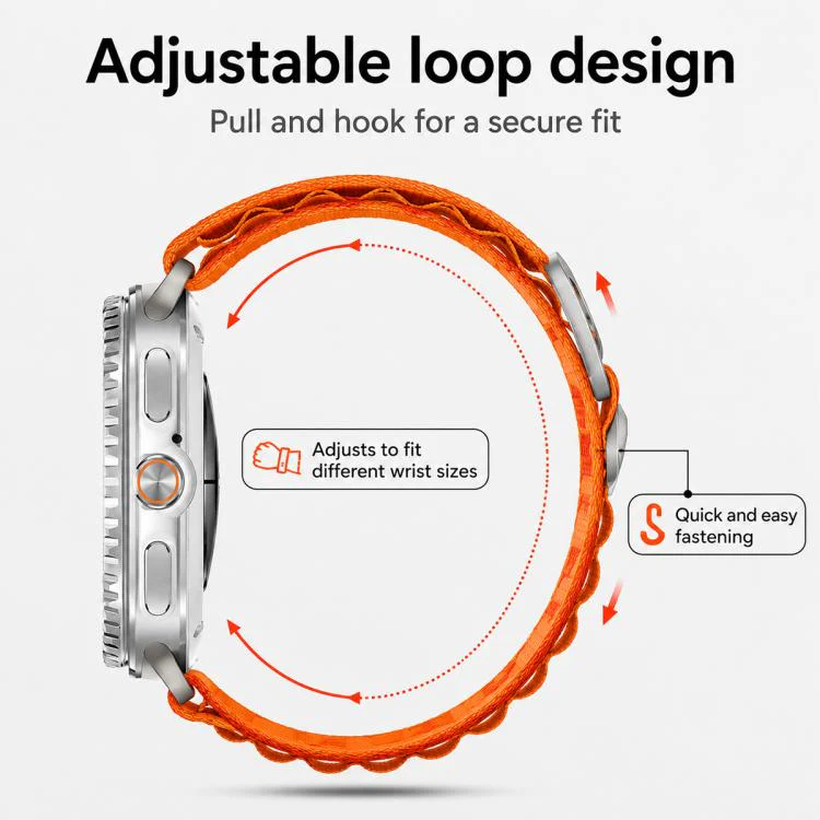 For Samsung Galaxy Watch8 / 8 Classic xDfind Silver Buckle Loop Nylon Watch Band(Starlight) - Image 4