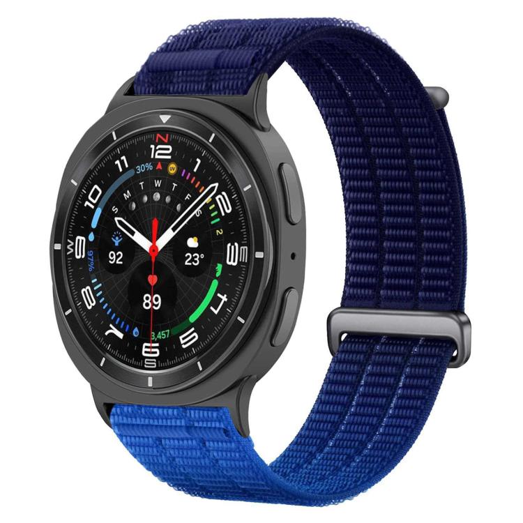 For Samsung Galaxy Watch8 / Watch8 Classic Double-Link Cloud-Feel Breathable Nylon Loop Metal Head Watch Band(Blue)