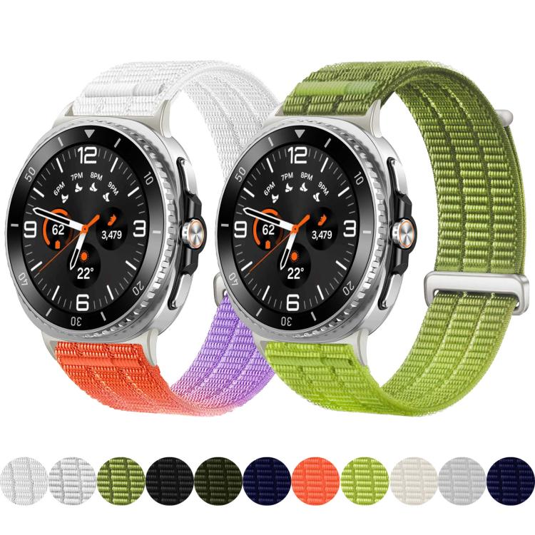 For Samsung Galaxy Watch8 / Watch8 Classic Double-Link Cloud-Feel Breathable Nylon Loop Metal Head Watch Band(Blue) - Image 2