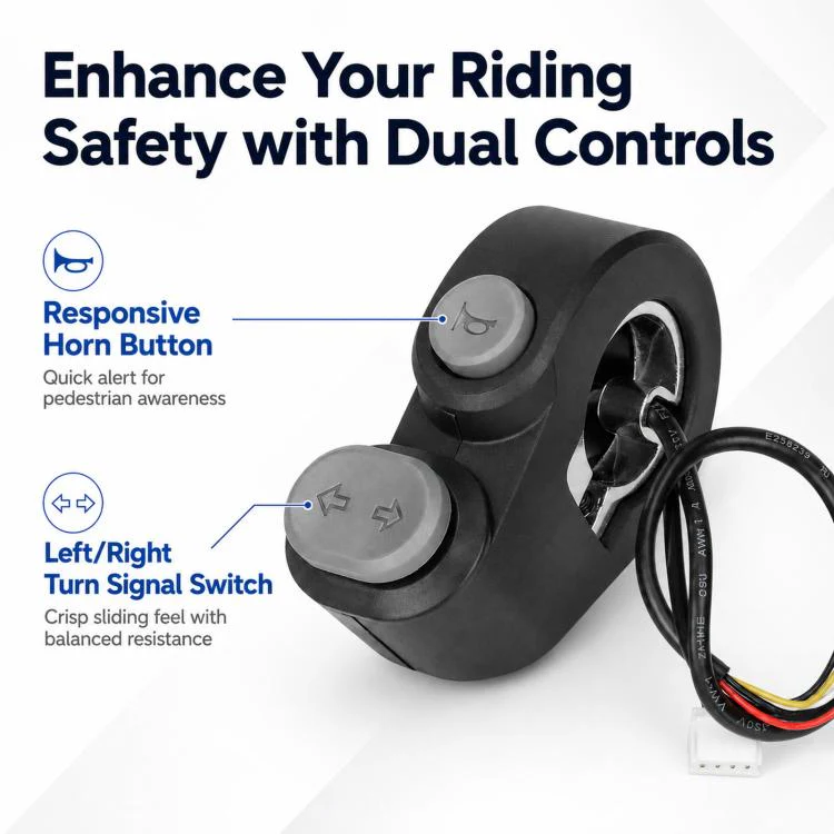 For Segway Ninebot MAX G2 Horn & Turn Signal Switch Assembly Electric Scooter Handlebar Control Button(Black) - Image 4
