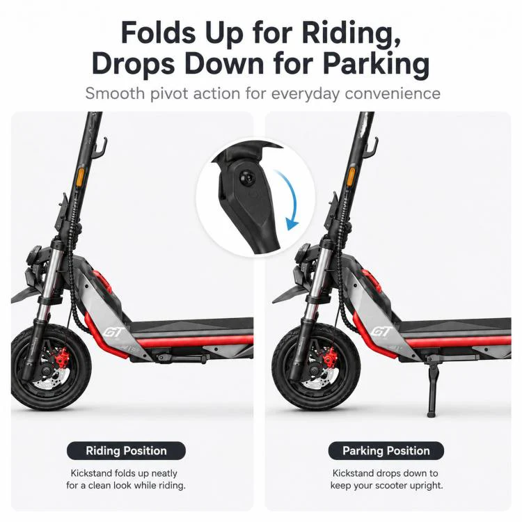 For Segway Ninebot ZT3 Scooter Kickstand Metal Side Support Parking Stand Foot Bracket Assembly(Black) - Image 6
