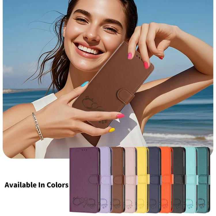 For Sharp Aquos Sense8 SHG11 / SH-54D Happy Heart Pattern Magnetic Closure Vegan Leather Phone Case with Wrist Strap(Brown) - Image 12
