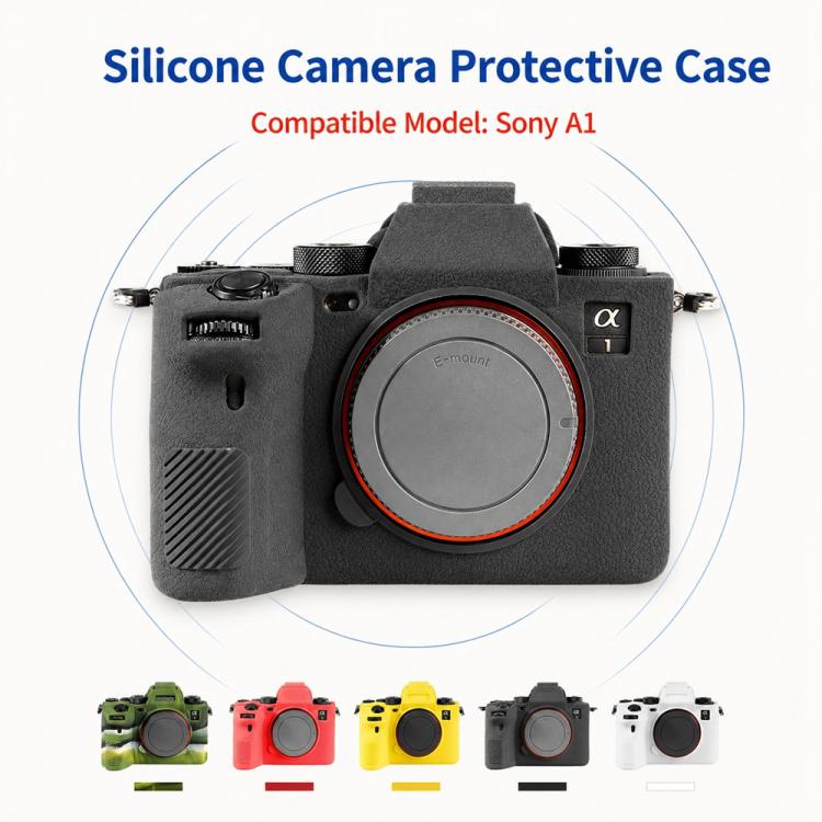 For Sony ILCE-1 / A1 / Alpha 1 Litchi Texture Soft Silicone Camera Protective Case(White) - Image 3
