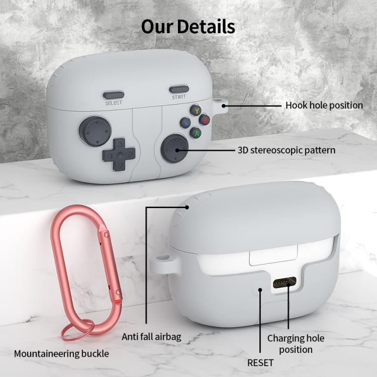 For Sony LinkBuds S Retro Game Console Style Silicone Earbuds Case(Grey) - Image 5