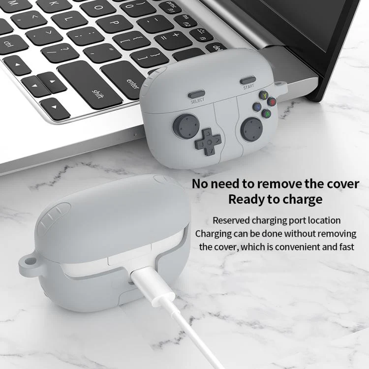 For Sony LinkBuds S Retro Game Console Style Silicone Earbuds Case(Grey) - Image 6