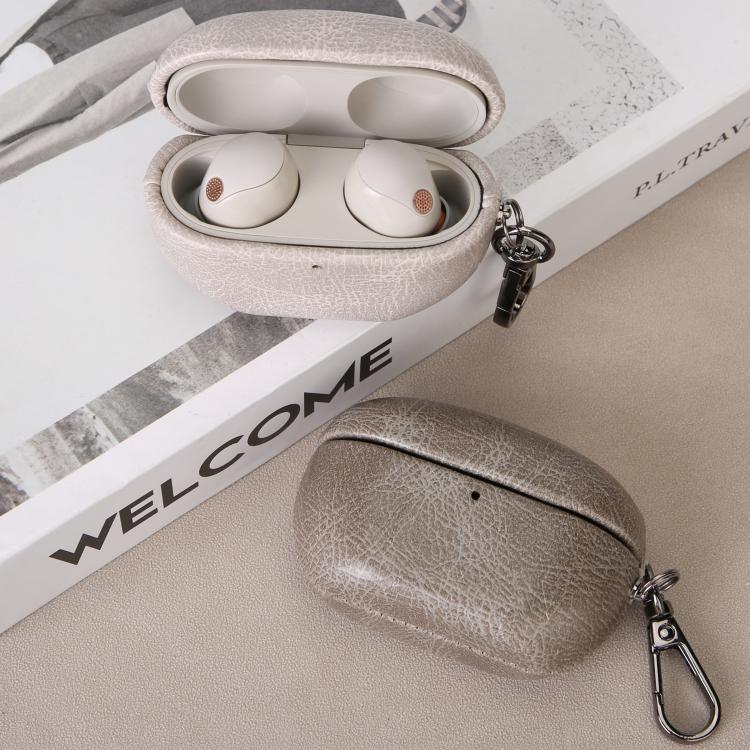 For Sony WF-1000XM5 Retro Crazy Horse Earphone Case(Black) - Image 10