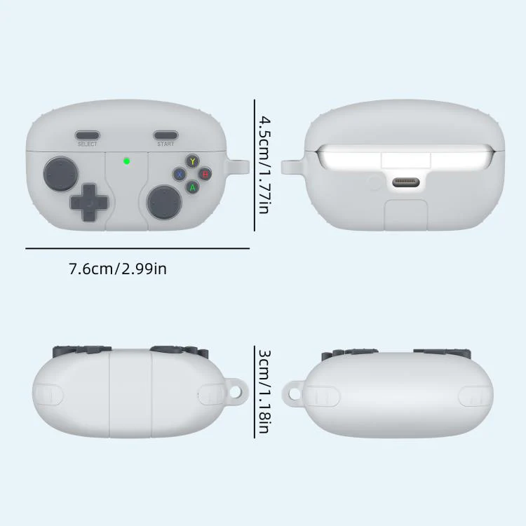 For Sony WF-1000XM5 Retro Game Console Style Silicone Earbuds Case(Grey) - Image 6