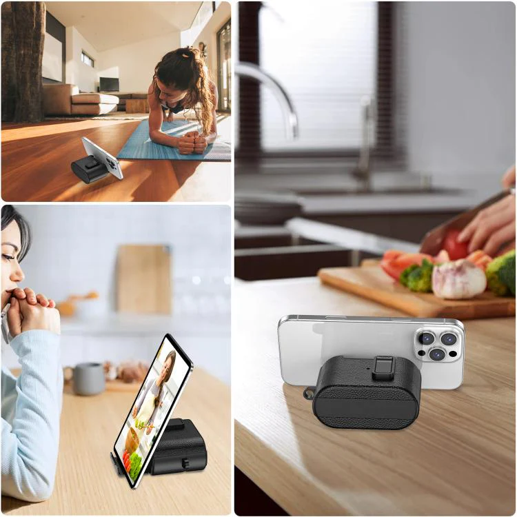 For Sony WF-1000XM6 Leather Texture Wireless Earphones Case with Hook & Holder(Black White) - Image 7