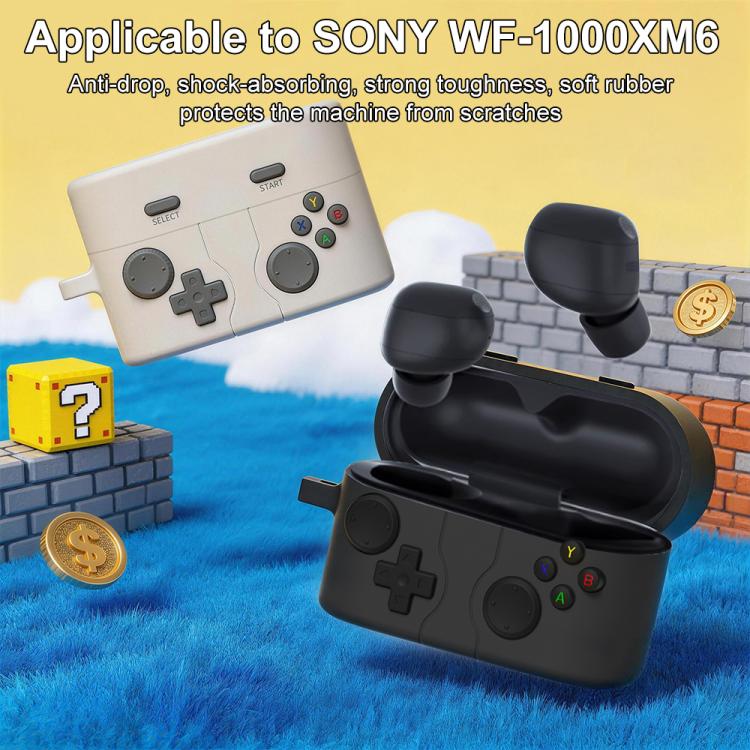 For Sony WF-1000XM6 XDcase Retro Game Console Style Silicone Earbuds Case(Black) - Image 5